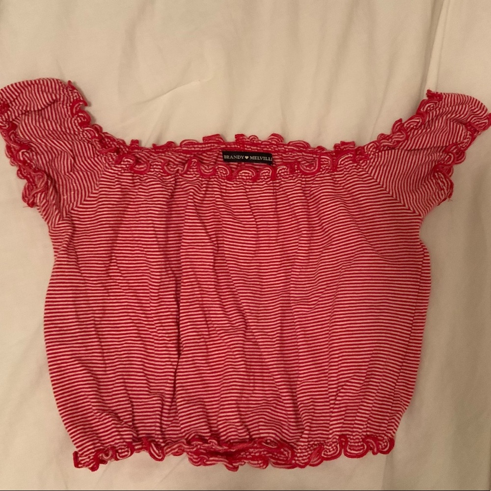 Brandy Melville Ruffled Crop Top